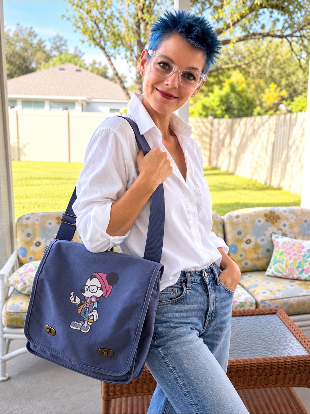 Disney WonderGround Hipster Mickey Messenger Bag Jerrod Maruyama